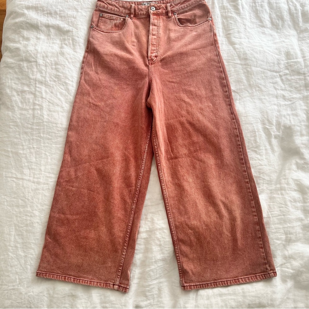 Free People Wales Jeans terracotta wide leg crop 31 x
26” button fly denim - Picture 5 of 13